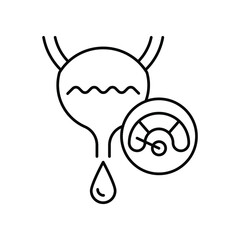 Weak stream when urinating. Line icon concept