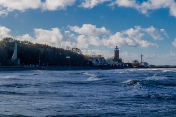 Naklejka premium Strand Spaziergang von Kolberg an der Polnischen Ostsee - Polen