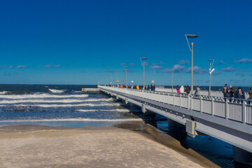 Obraz premium Strand Spaziergang von Kolberg an der Polnischen Ostsee - Polen