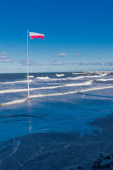 Fototapeta premium Strand Spaziergang von Kolberg an der Polnischen Ostsee - Polen