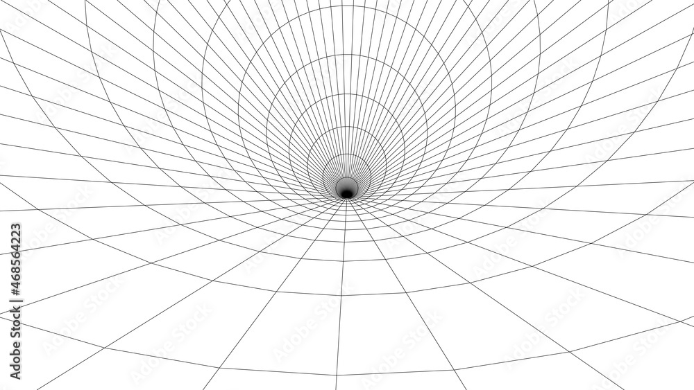 Poster Vector grid. Perspective tile of lines. Detailed vector illustration.