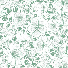 Sakura seamless pattern on white background.