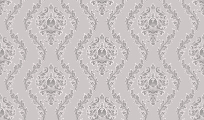 Damask seamless pattern element. Vector floral damask ornament vintage illustration.
