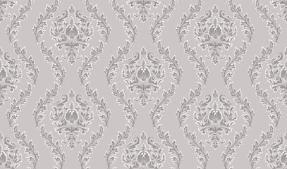 Damask seamless pattern element. Vector floral damask ornament vintage illustration.