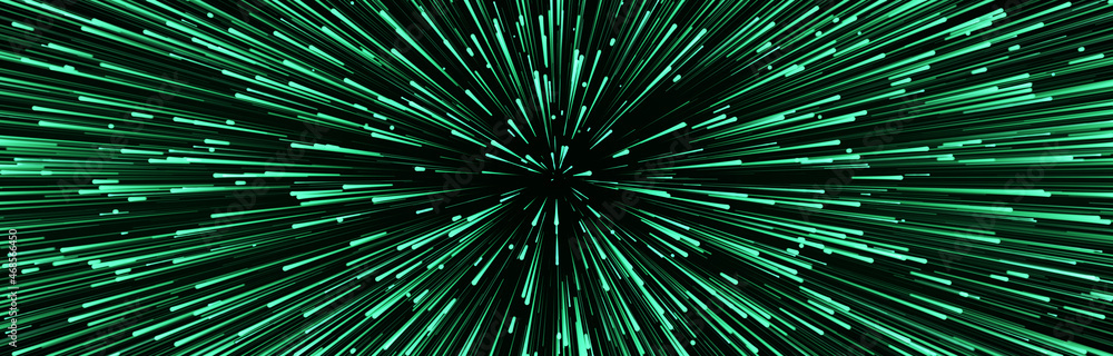Poster abstract data flow space. light rays. explosion effect. sci-fi motion wallpaper. 3d rendering.