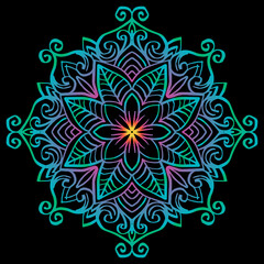 Outline mandala decorative round ornament. Hand drawing illustration.