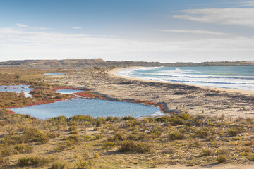 Mouth of the Llobregat river, virgin beach at the entrance of Barcelona.