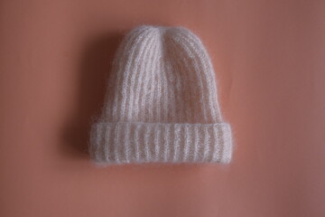 knitted pink handmade warm cap 