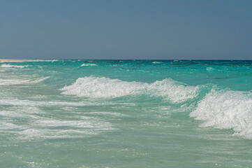 Relaxing cristal clear blue waves at Nakupenda island, Zanzibar, Tanzania