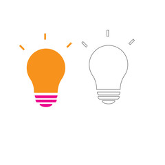 Vector bulb or light icon or logo