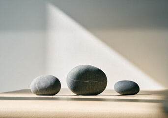 Sea pebbles minimalist composition