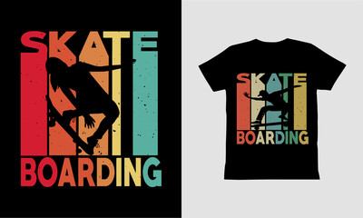 Man, Women's, Skateboarding Retro Vintage,Skateboarding shirt T-Shirt design. © Ranju