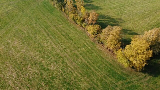 An aerial view of the vast agricultural field in Coburg Bavaria, Germany