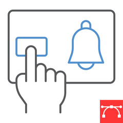 Subscription line icon, register and cursor, subscribe vector icon, vector graphics, editable stroke outline sign, eps 10.