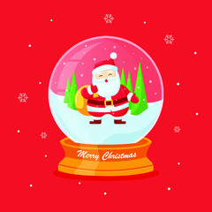 christmas illustration glass ball with character