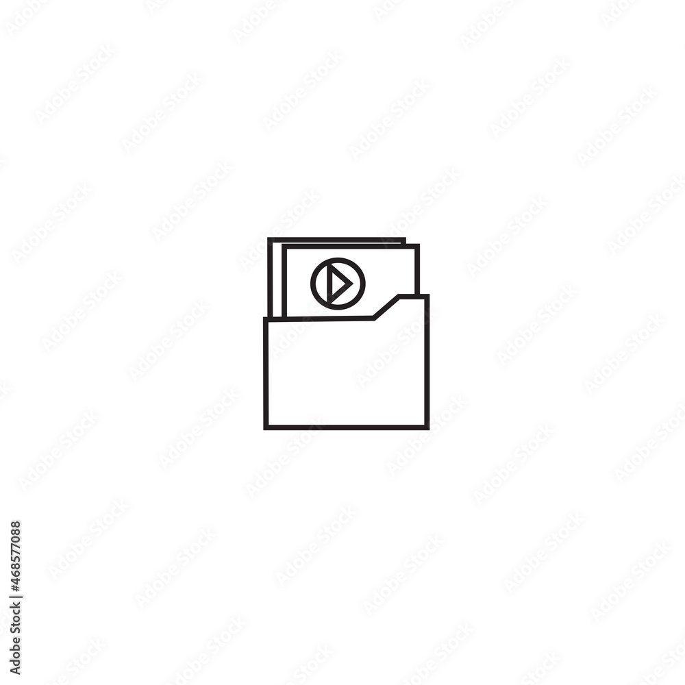 Poster video file icon isolated on white background. trendy video file icon in flat style. template for app