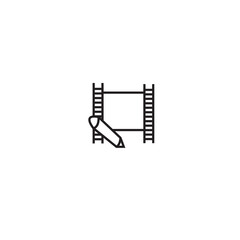 Video editing icon isolated on white background. Trendy video editing icon in flat style. Template for web site, app, ui and logo, vector illustration, eps 10