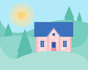 Naklejka premium Landscape illustration
