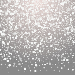 Silver Confetti Vector Grey Background. White