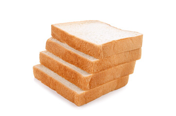 Sliced bread isolated on white background.