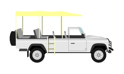 White safari jeep car vector illustration © Leyli