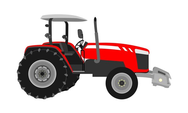 Red tractor vector illustration