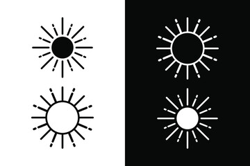 Sun vector concept black and white. Very suitable various business purposes also for symbol, pattern design, background, icon and many more.