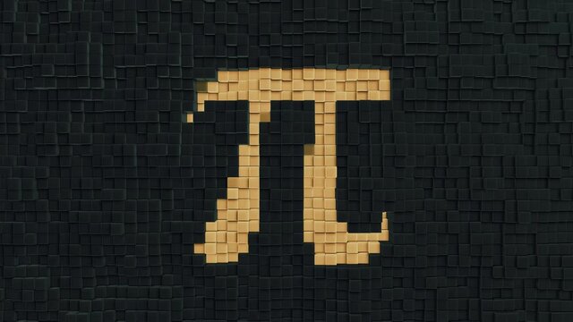 Happy PI day, 14 march, Pythagoras mathematical numbers series ( 3.14 3,14 314 ) symbol.Archimedes constant irrational number.3D render