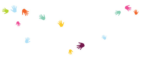 Abstract kids handprints preschool education concept vector