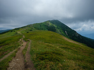 Fototapeta na wymiar gravel hiking trails in Tatra mountains in Slovakia