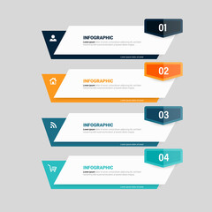 Four steps infographics design template.	

