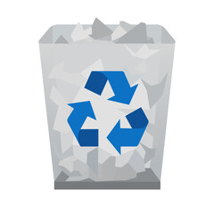 Dustbin icon. Trash folder. Full recycle bin. Desktop icons. My computer PC shortcut signs. System software and devices. New eleven inspired vector illustrations.