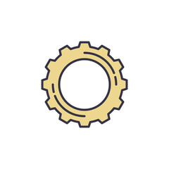 Cog Wheel or Gear vector Settings concept colored icon