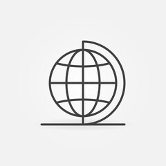 Globe on Stand vector concept icon or sign in linear style