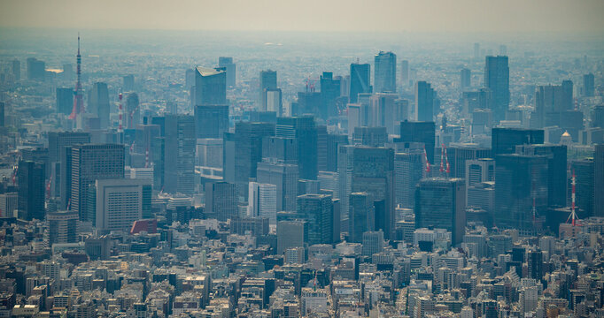 Aerial view of Tokyo Japan