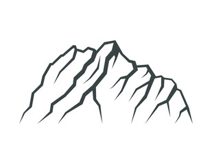 Obraz premium Mountains graphic symbol. Mountain range sign isolated on white background. Logo design template. Vector illustration