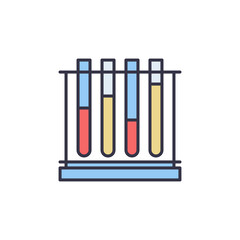 Stand with Test-Tubes vector concept modern icon