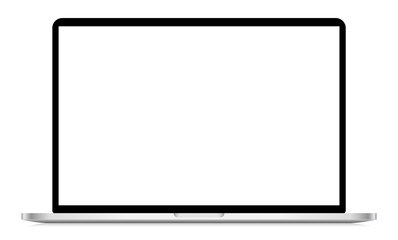 laptop mockup with black screen on white background, laptop vector, vector illustration