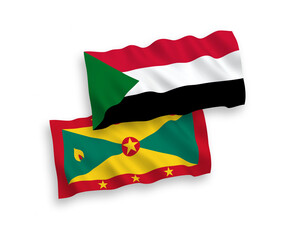 Flags of Grenada and Sudan on a white background