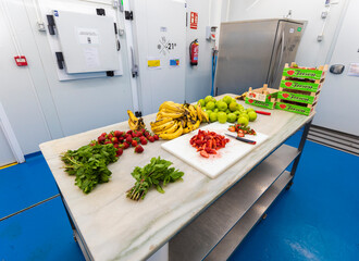 manufacture of artisan ice cream with fruit