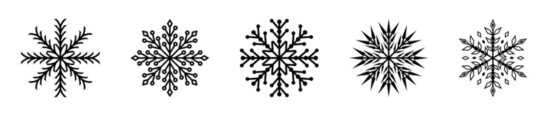 Set of vector snowflake icons. Winter decorative elements