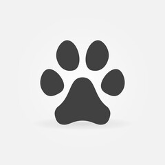 Dog or Cat Paw Print vector concept simple silhouette icon