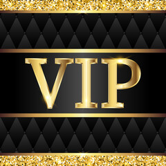 VIP golden glitter luxury pattern card black and gold
