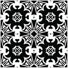 Fototapeta premium Vector geometric seamless pattern.Modern geometric background with abstract shapes.Monochromatic Repeating Patterns.Endless abstract texture.black and white image for design.