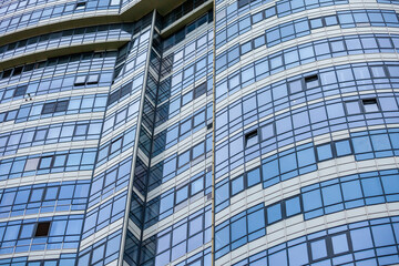 Sochi, Russia, October 19, 2021. Modern urban architecture. Fragment of the facade of old building