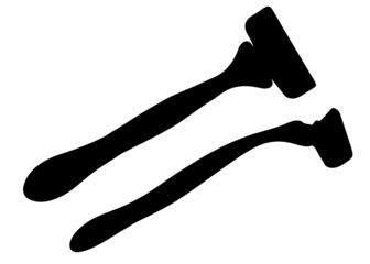 Shaving razors for women and men. Vector image.