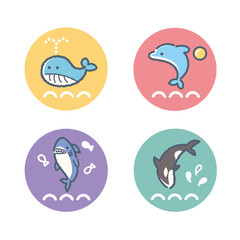 鯨、シャチ、サメ、イルカ