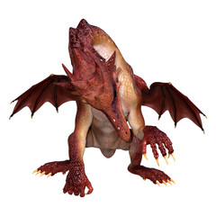 Fototapeta premium 3D Rendering Fairy Tale Dragon on White
