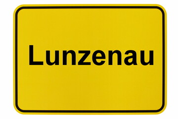 Illustration eines Stadteingangsschildes der Stadt Lunzenau