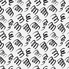 Seamless vector pattern with brush stroke shapes in black and white. Decorative hand drawn texture for print, textile, packaging, wrapping, web. Isolated repetitive tiles. - 468594899